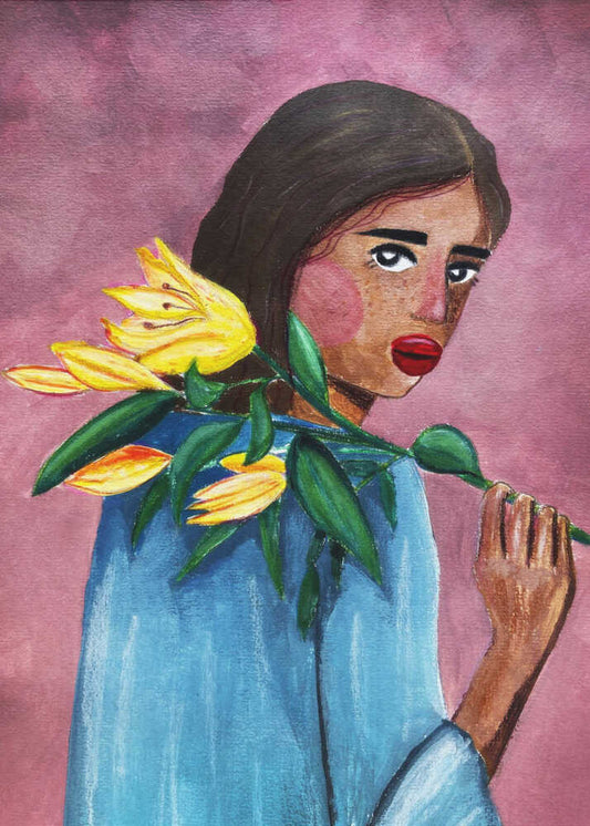 Woman With Lily - XL Poster