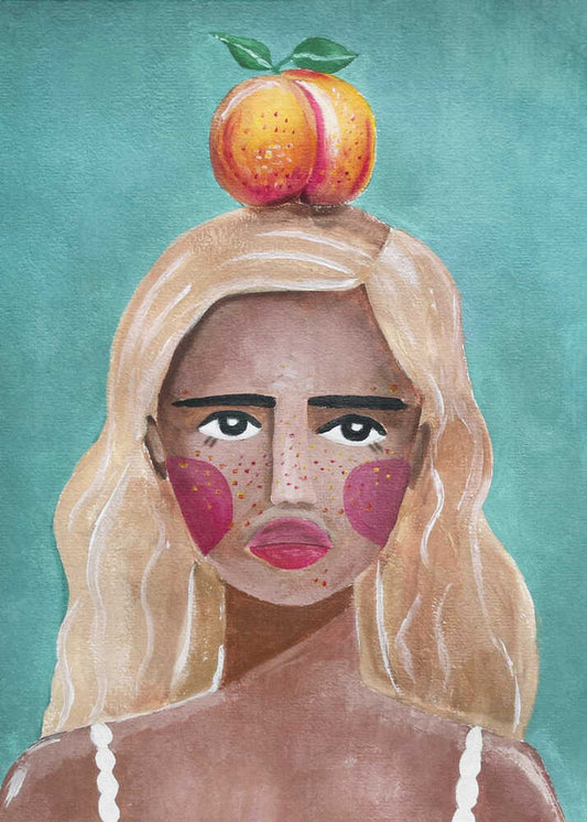 Woman With Peach - XL Poster