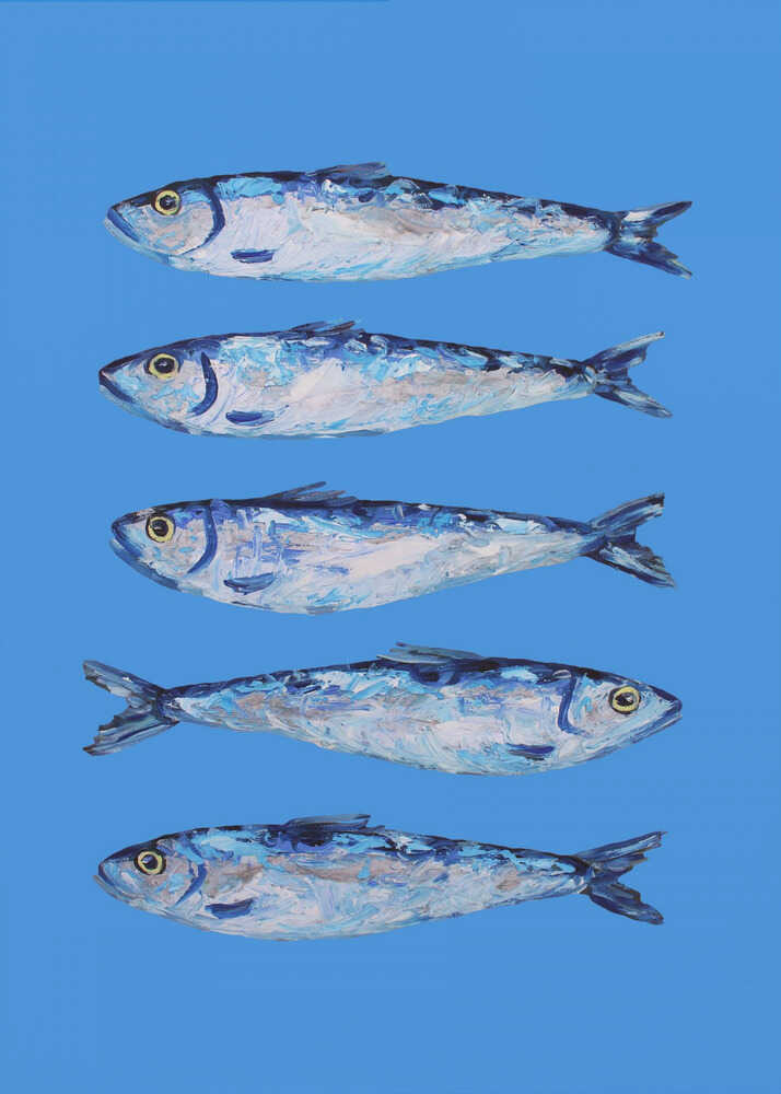 Five Blue Sardines - XL Poster