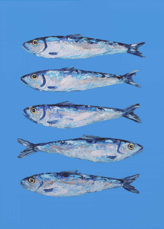 Five Blue Sardines - XL Poster