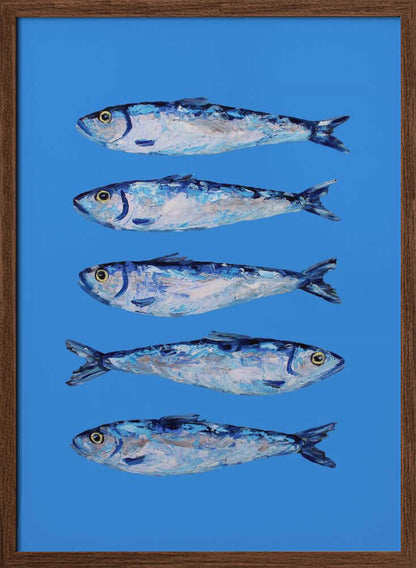 Five Blue Sardines - XL Poster