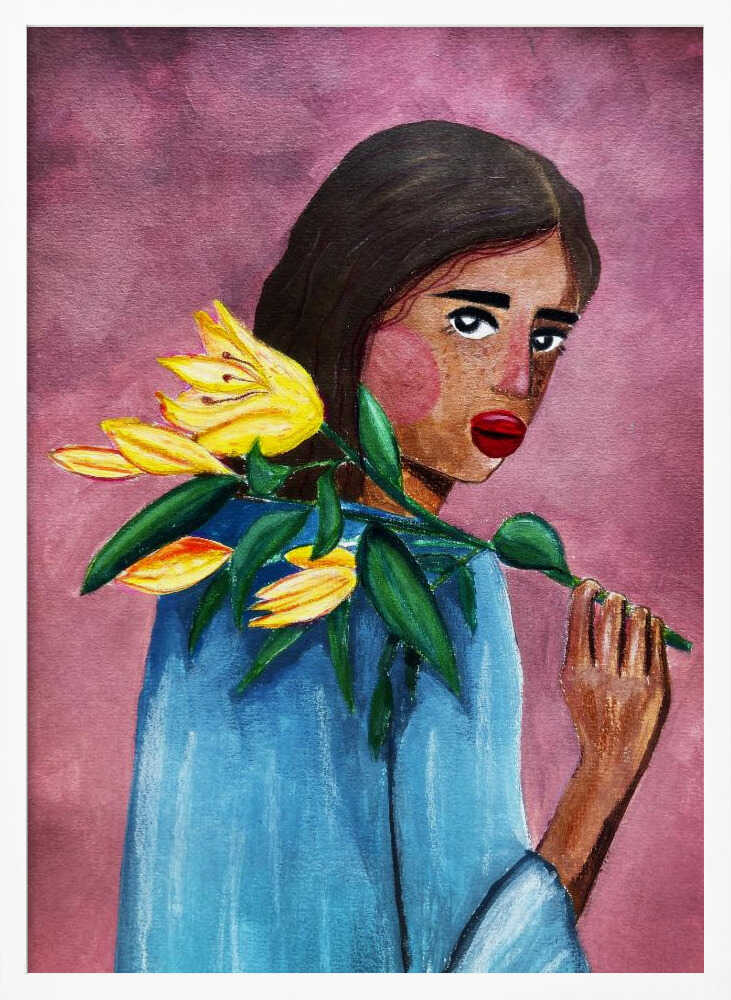 Woman With Lily - XL Poster