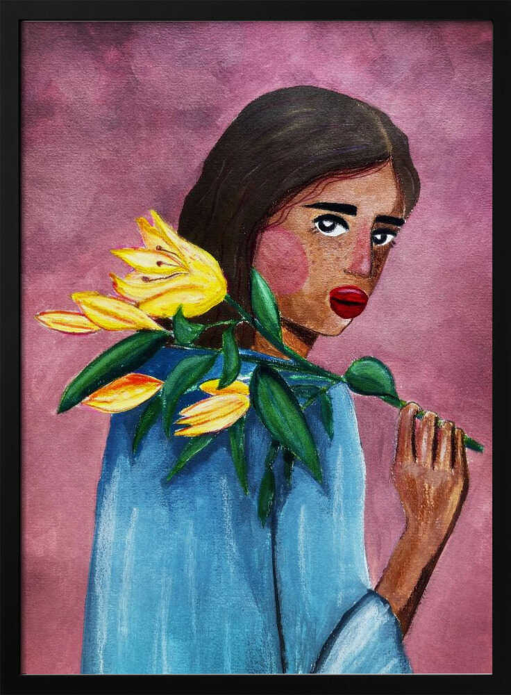 Woman With Lily - XL Poster