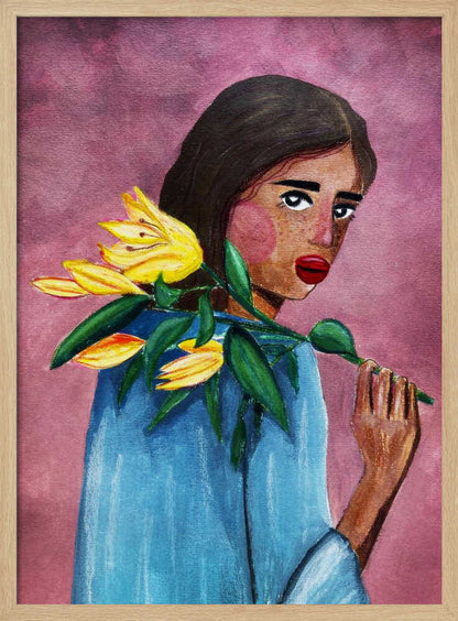 Woman With Lily - XL Poster
