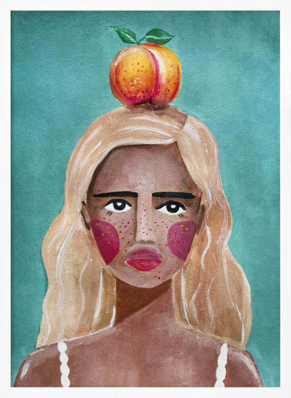 Woman With Peach - XL Poster
