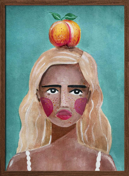 Woman With Peach - XL Poster