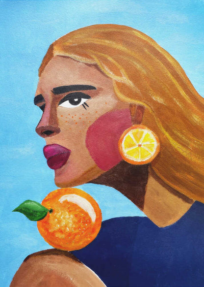 Woman With Orange - XL Poster