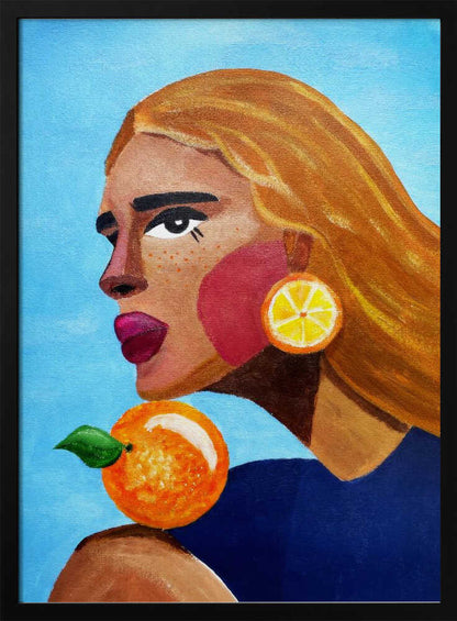 Woman With Orange - XL Poster