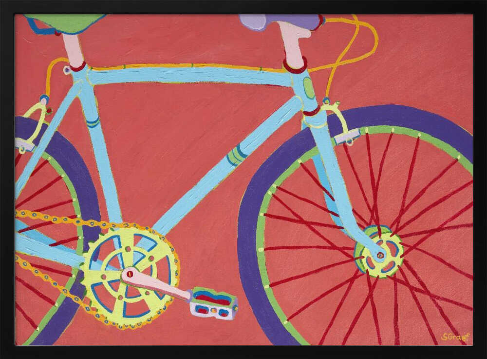 Bright Retro Bicycle - XL Poster