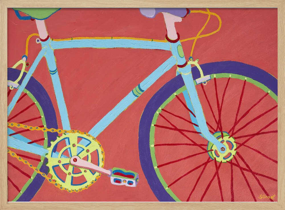 Bright Retro Bicycle - XL Poster