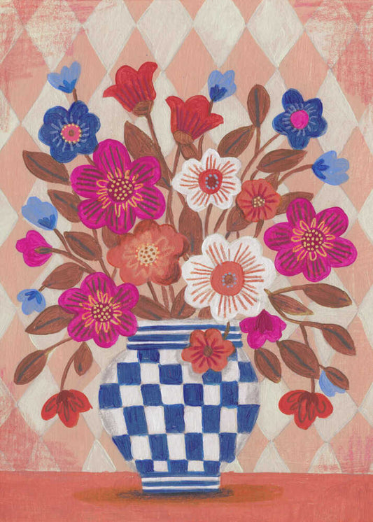 Vase Flowers Brights &amp; Blues - XL Poster