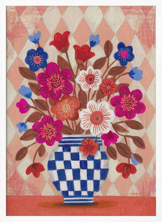 Vase Flowers Brights &amp; Blues - XL Poster
