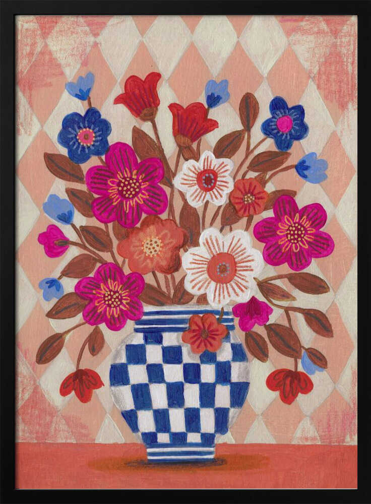 Vase Flowers Brights &amp; Blues - XL Poster
