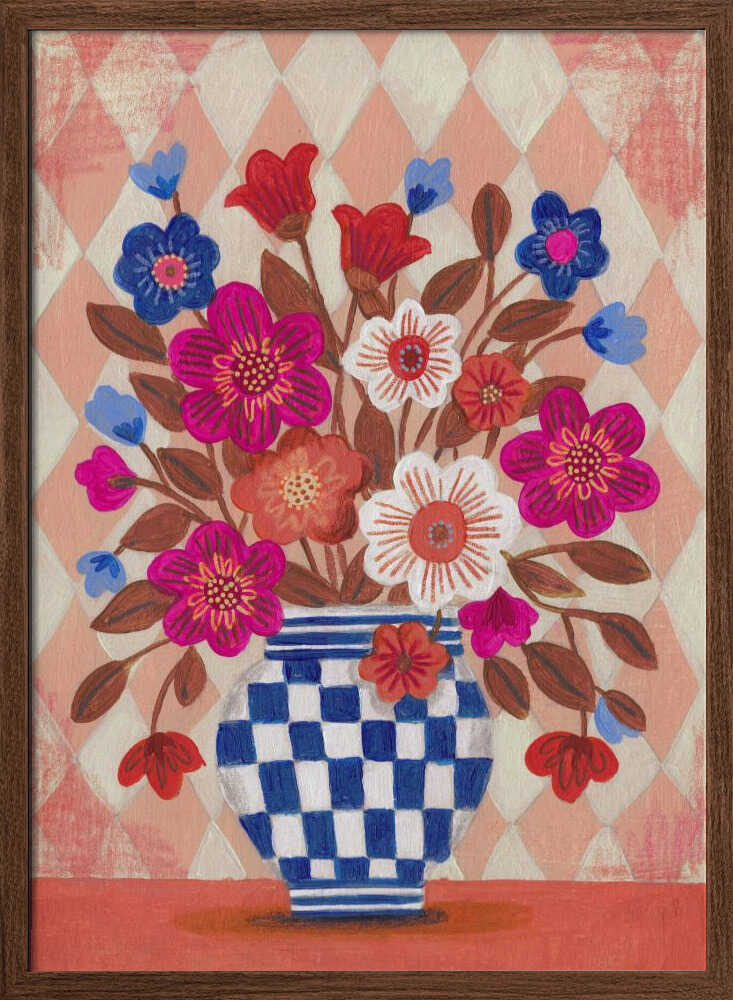 Vase Flowers Brights &amp; Blues - XL Poster