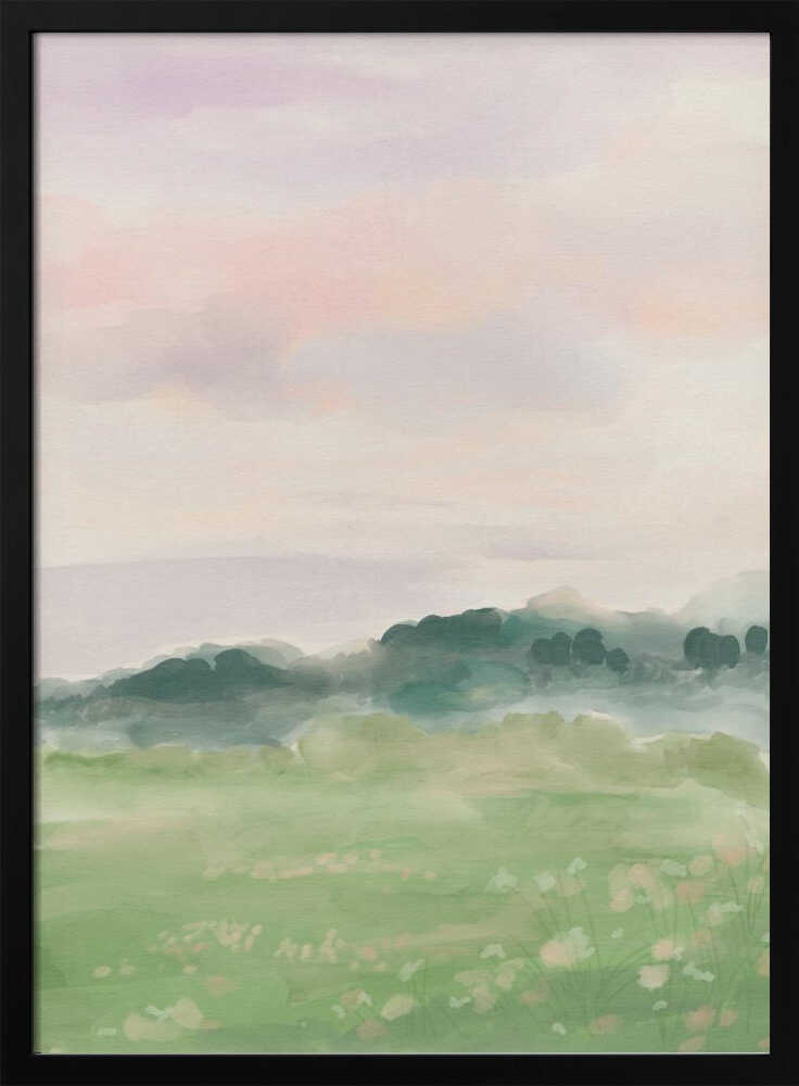 Misty Morning Fields - XL Poster