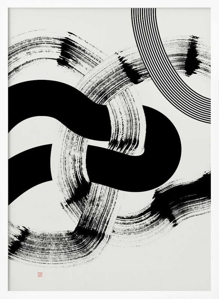 Abstract Brush Curves - XL Poster
