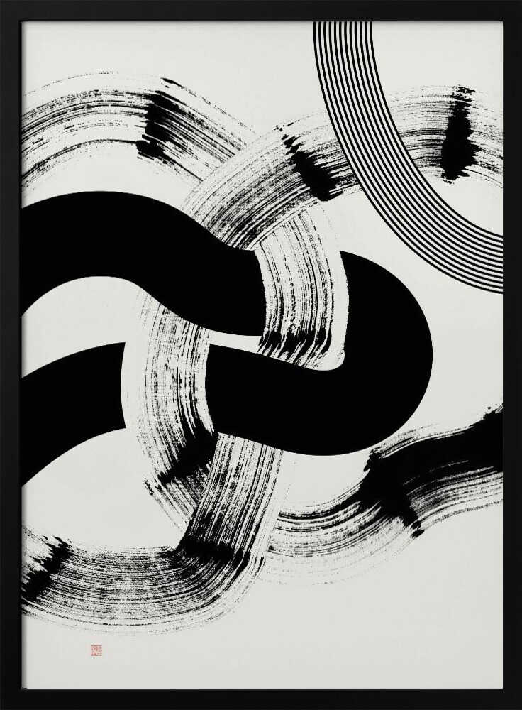 Abstract Brush Curves - XL Poster