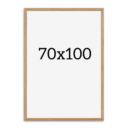 Stor egetræsramme 70x100 cm fra HelloPoster – klassisk ramme i massiv eg til større plakater og kunsttryk.
