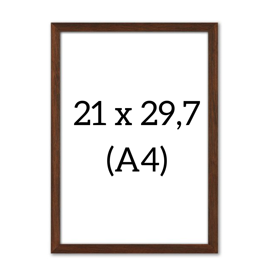 Dark oak frame 21x29.7 cm (A4) – slim wooden frame with clear glass