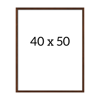 Dark oak frame 40x50 cm with clear glass – minimalist Nordic design in solid stained oak for posters, photos, and art prints.