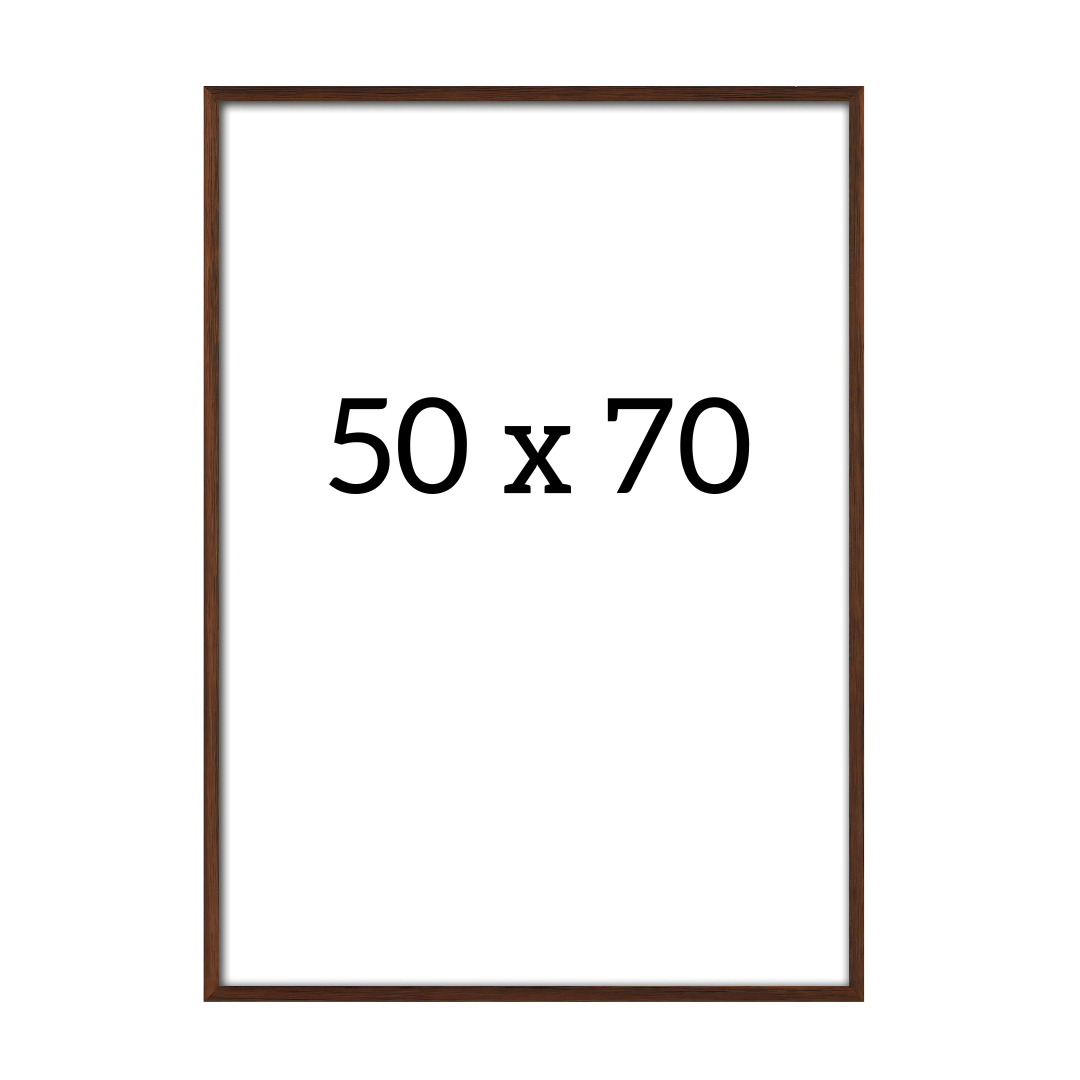 Dark oak frame 50x70 cm – large wooden frame with clear glass for wall art