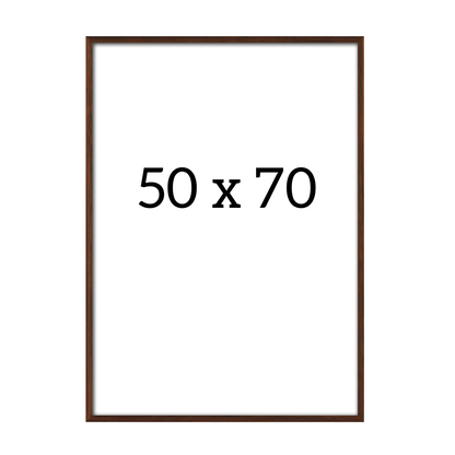 Dark oak frame 50x70 cm – large wooden frame with clear glass for wall art