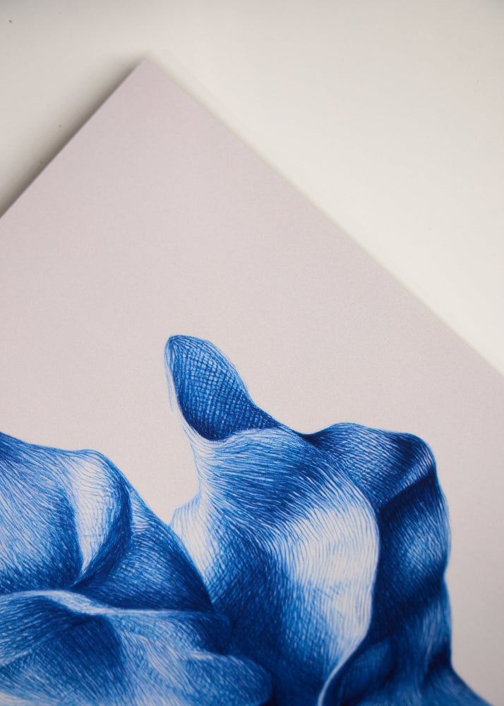 Detail view of Shape no. 50 in a soft-toned room, abstract movement and flowing lines, elegant poster for tranquil spaces.