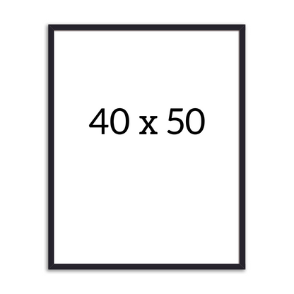 Black wooden frame 40x50 cm with clear glass – minimalist Nordic design for posters, photos, and art prints.