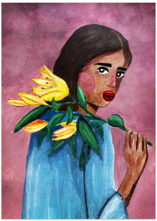 Woman With Lily - XL Poster