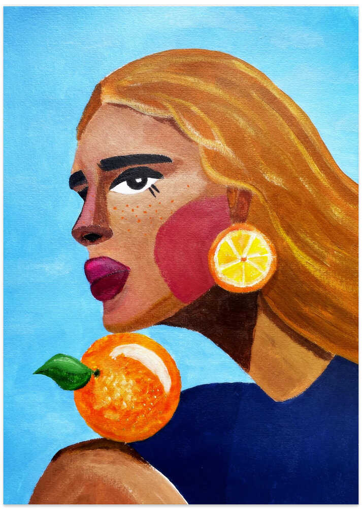 Woman With Orange - XL Poster