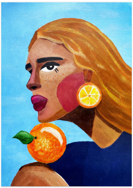 Woman With Orange - XL Poster