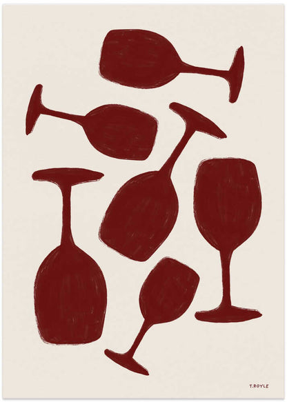 Scattered Wine Glasses - XL Poster
