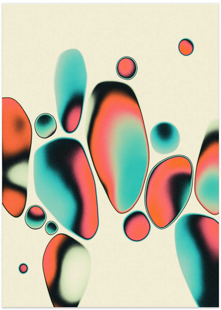 Vibrant Fluid Shapes - XL Poster